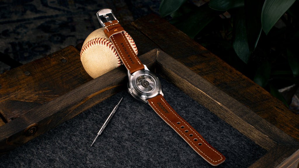 the back of Oak & Oscar's Ashland watch
