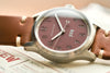 Close up shot of the Oak & Oscar FEW Olmsted limited edition with leather strap