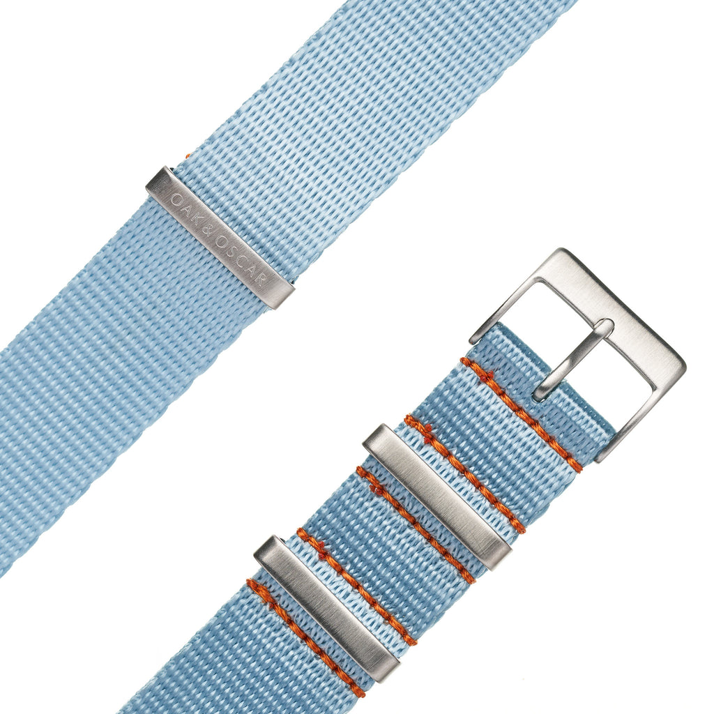 Ice Blue Nylon Strap - 20mm - Oak & Oscar