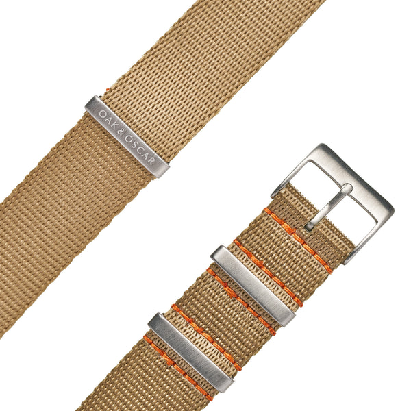 Tan Khaki Nylon Strap - 20mm - Oak & Oscar